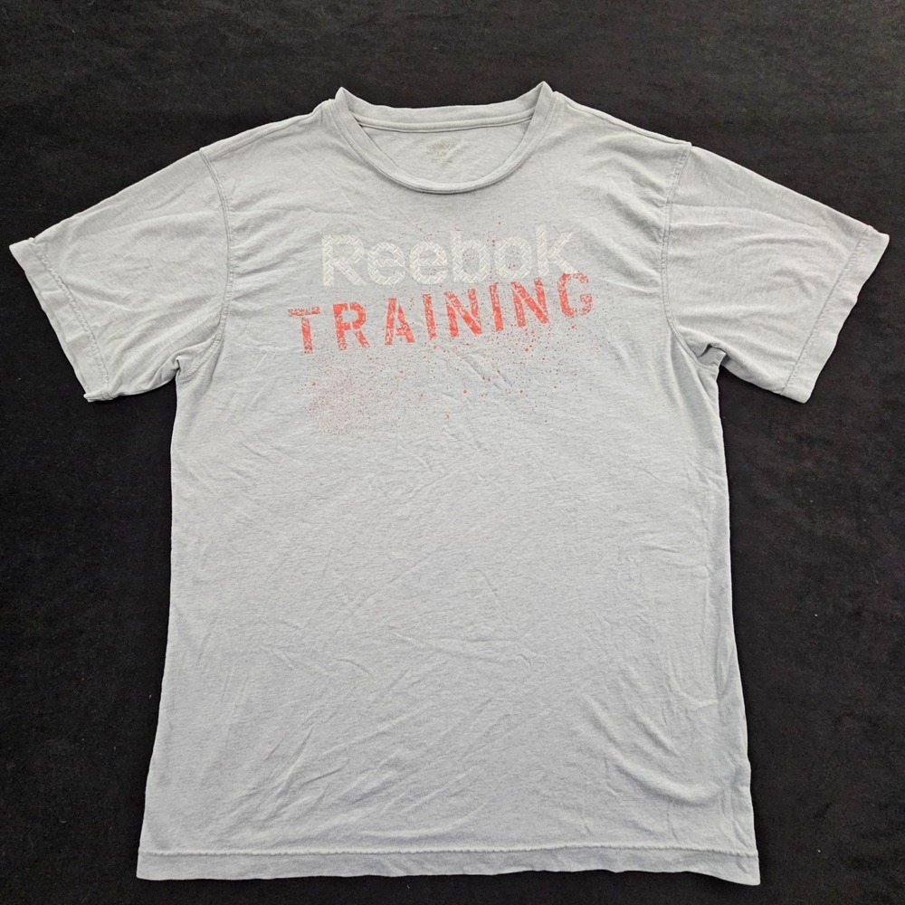 Reebok Training Gray Short Sleeve Cotton Blend T-Shirt Men's L